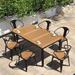 Williston Forge Striegel Rectangular 6 - Person 62.99" Long Outdoor Dining Set Wood/Plastic in Black/Brown | 62.99 W x 35.43 D in | Wayfair