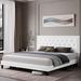 Red Barrel Studio® Ditoro Panel Bed Upholstered/Faux leather in Gray/White | 46 H x 63 W x 82.7 D in | Wayfair F826D7085F16460292BA1AAE53081704