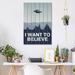 Trinx Kelsia I Want To Believe Minimal Poster X-Files Wood in Black/Blue/Brown | 26 H x 18 W x 1.5 D in | Wayfair 1F3DB94E0DED4D74B6D9D4B657920BBA