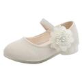 Toddler Shoes Extra Wide Children Leather Single Shoes Fashion Pearl Big Flower Girl Small Leather Shoes Children Princess Shoes Small High Heeled Dance Shoes Toddler Size 4 Shoes
