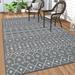 Findosom 4 x6 Large Outdoor Rug Reversible Outdoor Rug Patio Rug Indoor Boho Area Rug Mat Washable Rug Floor Mat for Patio Backyard Deck Living Room Bedroom Gray