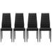 Topcobe Dining Chairs Set of 4 High Backrest Armless Kitchen Chairs for Living Room Dining Room Black