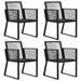 Garden Chairs 4 pcs Rope Rattan Black