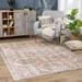 Georgia Collection Urpi Machine Washable Area Rug - Oriental Persian Floral Style - Living Room Bedroom Traditional Carpet - Pet Friendly - Rose Brown Brick Red Terra Cotta 7 10 x 10 2