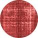 Ahgly Company Indoor Round Persian Red Bohemian Area Rugs 5 Round