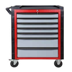 PROREGAL Werkstattwagen Cheetah Plus | 7 Schubladen | HxBxT 98,5x75x47,5cm | Feuerrot/Silbergrau Image