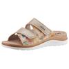 Pantolette ROHDE "Baviera", Damen, Gr. 40, beige, Lederimitat, sportlich, Schuhe, Keilabsatz, Sommerschuh, Schlappen mit Logo-Emblem