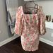 Anthropologie Dresses | Anthropologie Forever That Girl Green Floral Square Neckline Dress Size Large | Color: Green/Pink | Size: L