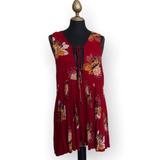 Free People Dresses | Free People Mini Dress Lovely Day Printed Tunic Mini Dress Red Size Medium | Color: Red/Yellow | Size: M