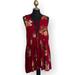 Free People Dresses | Free People Mini Dress Lovely Day Printed Tunic Mini Dress Red Size Medium | Color: Red/Yellow | Size: M