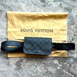 Louis Vuitton Bags | Authentic Louis Vuitton Ceinture Charcoal Damier Pochette Belt 95 Cm Waist M6837 | Color: Black/Gray | Size: 95 Cm