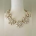 J. Crew Jewelry | *Stunning* J Crew White Azalea Beaded Statement Necklace | Color: White | Size: Os