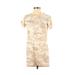 Sanctuary Casual Dress - Shift Crew Neck Short sleeves: Ivory Camo Dresses - Women's Size Small