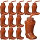 Hoolerry 12 Pieces Brown Cowboy Boot Plastic Cups with Straws and Lids 10 Ounces Plastic Cowboy Mugs for Western Themed Party Supplies and Rodeo Party Decorations