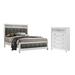 CDecor Home Furnishings Halifax White 2-Piece Bedroom Set w/ Chest Upholstered in Gray/White | 56 H x 84.75 D in | Wayfair 205668Q-S2C
