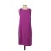 Banana Republic Cocktail Dress - Shift Crew Neck Sleeveless: Purple Print Dresses - Women's Size 2