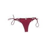 C Apparel Swimsuit Bottoms: Burgundy Print Swimwear - Women's Size Small