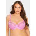 Yours Pink Stretch Lace Nonpadded Underwired Balcony Bra