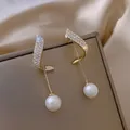 Boucles d'oreilles pendantes en perles pour femmes long pompon en cristal boucle d'oreille goutte