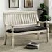 Padded Fabric Seat Bench in Antique White and Gray