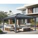 Dallas 14 ft.Gray/Gray Opaque Outdoor Gazebo with Insulating and Sleek Roof Design