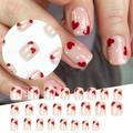 zhiyu white polka dot red love nail stick wear nail plate nail enhancement finished false nail removable 5ml