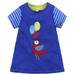 Girls Dresses Cotton Short Sleeve Casual Cartoon Appliques Striped Princess Dress