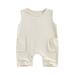 Eyicmarn Baby Girls Boys Romper Summer Sleeveless Round Neck Casual Party Street Short Jumpsuit