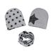 Coral Hat 3PC Toddler Baby Autumn Winter Hat Cap Stars Prints Hats Kids Scarf Collars Sets Toddler Kid