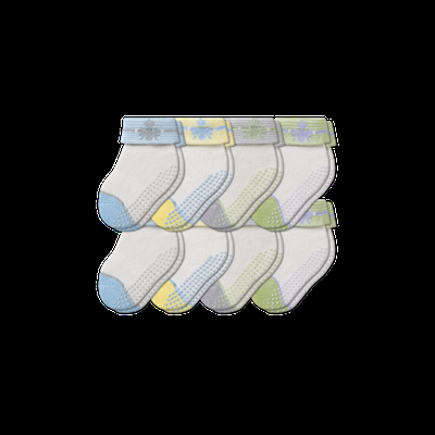 Baby Gripper Socks 8-Pack (6-12 Months) - Stripe Mix - 6-12M - Bombas