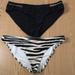 Victoria's Secret Swim | B3 Bundle Of 2 Womens Swimsuit Bikini Bottoms Victoria’s Secret Zebra Medium | Color: Black/White | Size: M