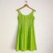 Nine West Dresses | Nine West Neon Green Fit & Flare Textured Fabric Sleeveless Dress W/Pockets 2 | Color: Green | Size: 2