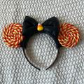 Disney Accessories | Disney Halloween Candy Corn Minnie Mouse Ears | Color: Black/Orange | Size: Os