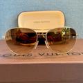 Louis Vuitton Accessories | Louis Vuitton Sunglasses Men Monogram Brown Lens Gold Frame W/Box, Storage Bag | Color: Brown/Gold | Size: Os