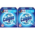 Calgon 4-in-1 Water Softener Tablets, Washing Machine Cleaner, Removes Odours, Limescale & Residue, Deep Clean, XL Pack, 2 x Pack of 75 (Packaging may vary)