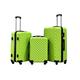 groundlevel 3 Piece ABS 4 Wheel Diamond Luggage Set (Green)