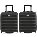 Flight Knight Set of 2 Lightweight 2 Wheel ABS Hard Case Suitcases Cabin Carry On Hand Luggage Approved for Over 100 Airlines Including British Airways, Ryanair & easyJet Approved Free Carry On