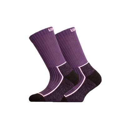 Socken UPHILLSPORT "SAANA JR 2er Pack", Herren, Gr. 37-39, lila, 45% Baumwolle, 27% Polyamid, 26% Wolle, 2% Elasthan, mehrfarbig, Socken, mit Flextech-Struktur Image