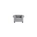 Chesterfield Chair - Red Barrel Studio® Tufted Chesterfield Chair Polyester/Fabric in Brown/Gray | 32 H x 37.5 D in | Wayfair