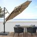 ACEGOSES 11Ft Solar Lights Sunbrella Cantilever Umbrella Aluminum Frame Patio Umbrella w/ Weight Base Metal | Wayfair AL9-SUN-47SD-H