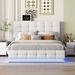 Wrought Studio™ Queen Bed, Storage Bed, Upholstered Platform Bed Upholstered in White | 44 H x 64.9 W x 83 D in | Wayfair