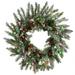 The Holiday Aisle® 30" Snowy Morgan Spruce Wreath w/ Twinkly LED Lights in Green/White | 24 H x 24 W x 4.5 D in | Wayfair