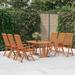 Wildon Home® 7 Piece Patio Dining Set Solid Wood Eucalyptus Wood in Brown/White | 63 W x 33.5 D in | Wayfair C8C8CE85D8DC4E44B0F2E486C57AEA5D