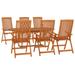 Wildon Home® 7 Piece Patio Dining Set Solid Wood Eucalyptus Wood in Brown/White | 78.7 W x 39.4 D in | Wayfair D084AA807B1D4DDE9D1C2901F600F3E0