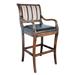 Canora Grey Rhowyn Solid Wood Bar Stool Wood/Upholstered in Black/Brown | 44.5 H x 21 W x 25 D in | Wayfair B058ECABB36C4365B16EE303B34BDF9B