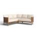 Birch Lane™ Fellers 80" Wide Outdoor Reversible Patio Sectional w/ Cushions /Natural Hardwoods in Brown/White | 80 W x 80 D in | Wayfair