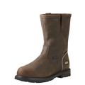 Men's Groundbreaker Steel Toe Pull-On Waterproof Work Boots in Dark Brown, D Medium Width, Size 11, by Ariat