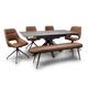 Gabri Extending Dining Table With 4 Aara Tan Chairs And Bench