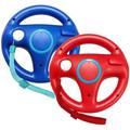 2 Pack Racing Steering Wheel with Wrist Strap for Wii and Wii U Remote Controller (Red+Blue)