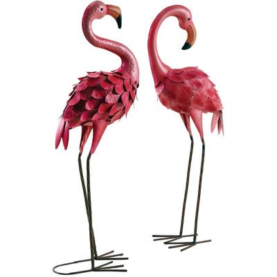 Aubry Gaspard - Rosa Flamingo aus matt lackiertem Metall (2er-Set) Image